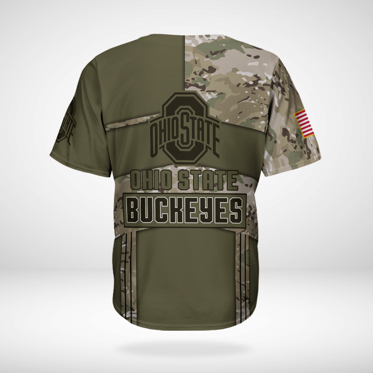 Ohio State Buckeyes Military Style Baseball Jersey